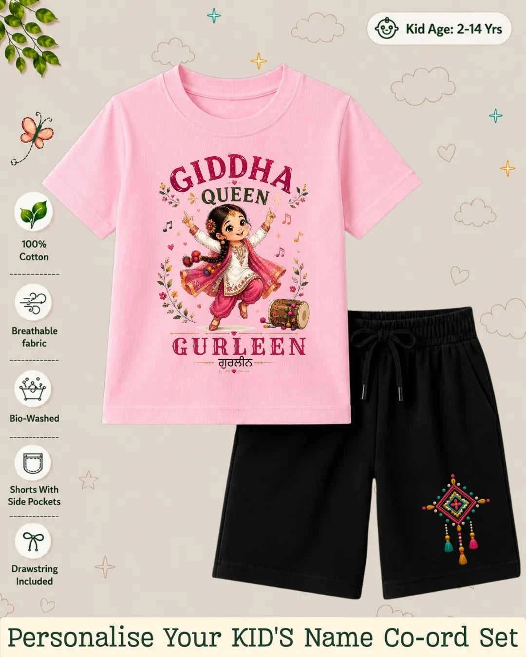 Proud Punjabi Custom Kid's Co-ord Set Swiftsoul