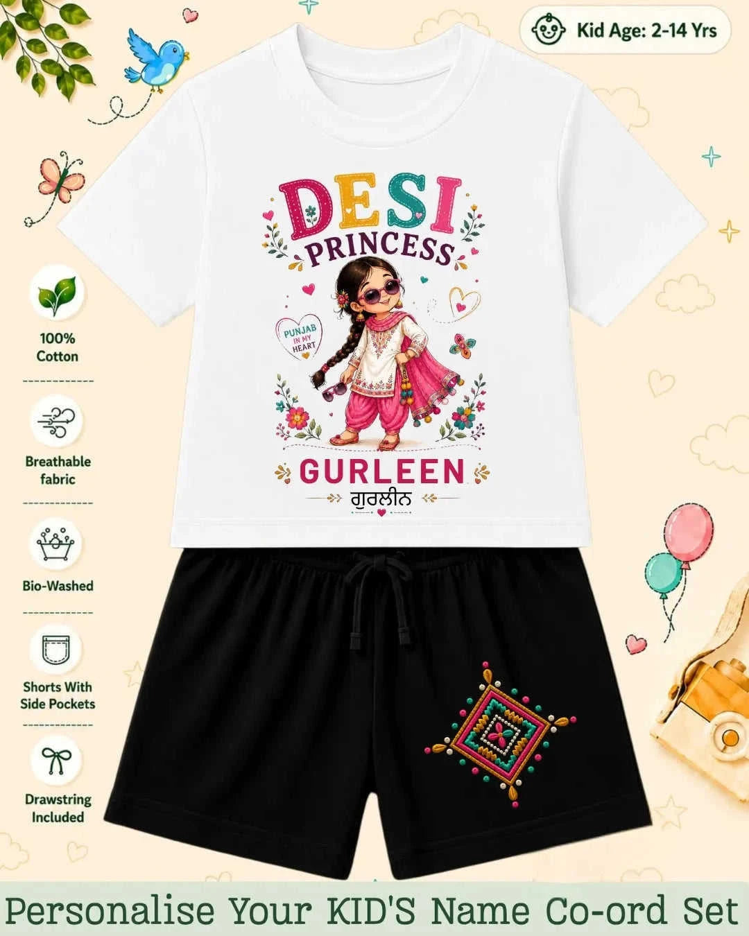 Proud Punjabi Custom Kid's Co-ord Set Swiftsoul