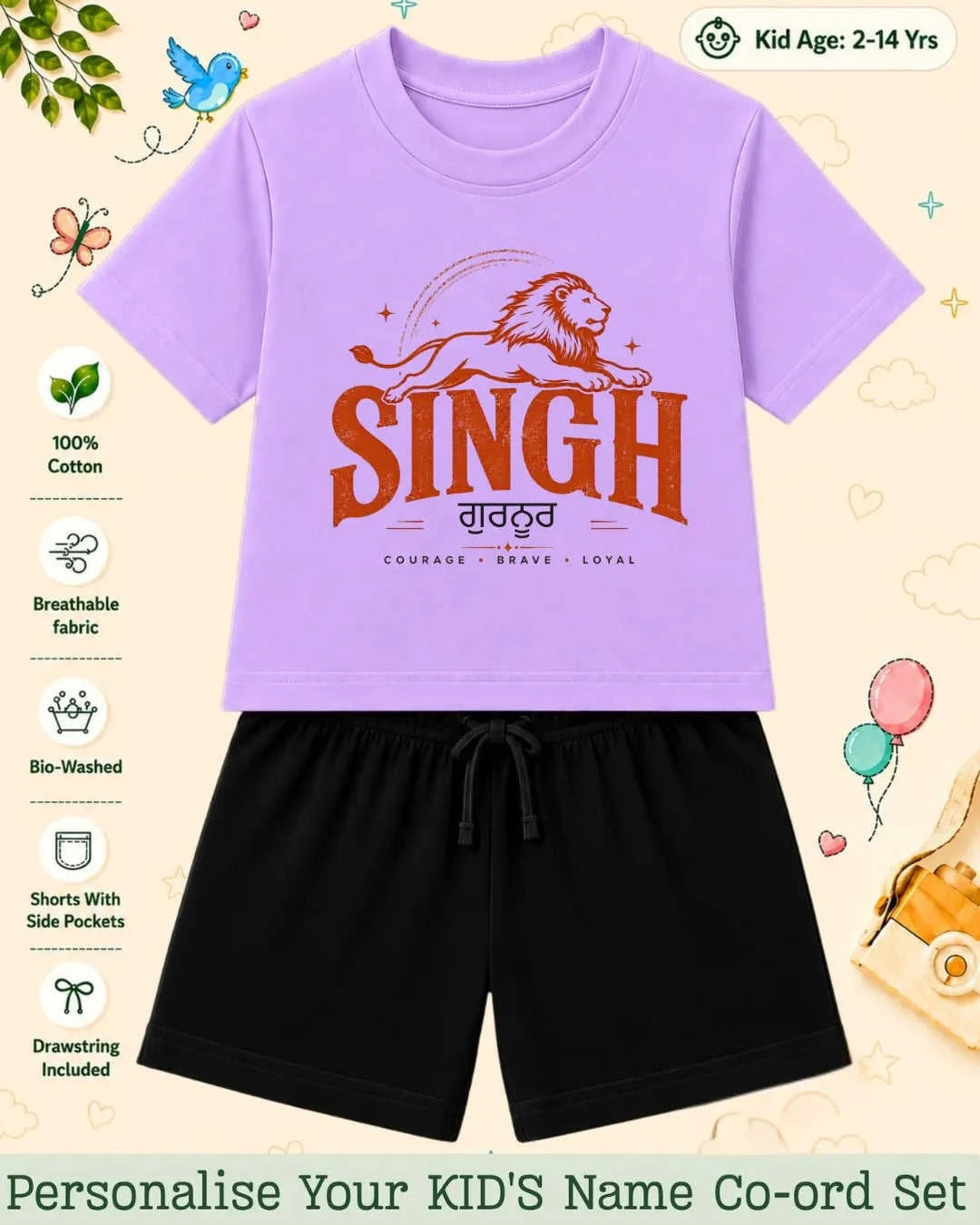 Proud Punjabi Custom Kid's Co-ord Set Swiftsoul