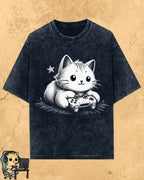 Purrfect Gamer Cotton Tshirt Billien LLC 