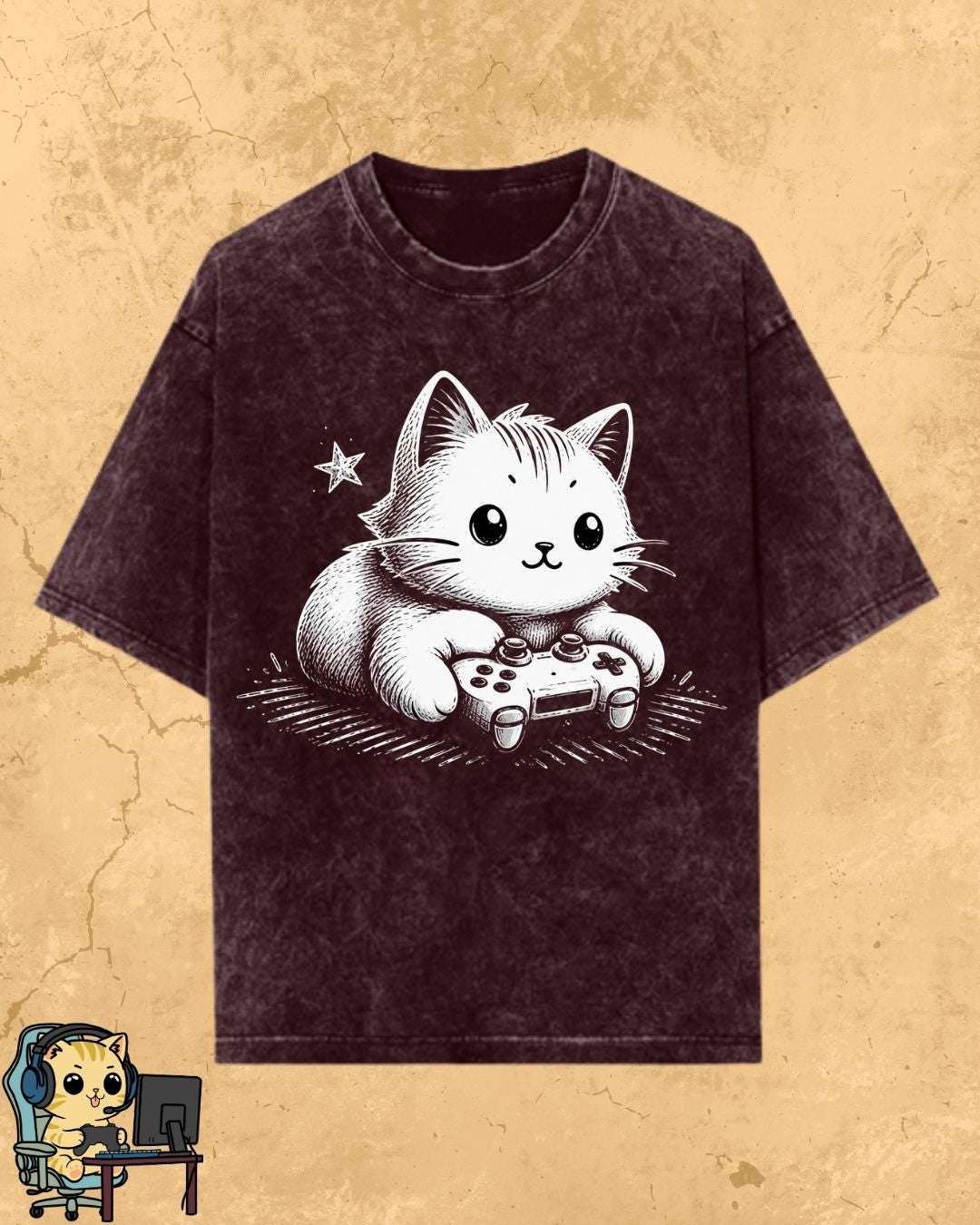 Purrfect Gamer Cotton Tshirt Billien LLC 