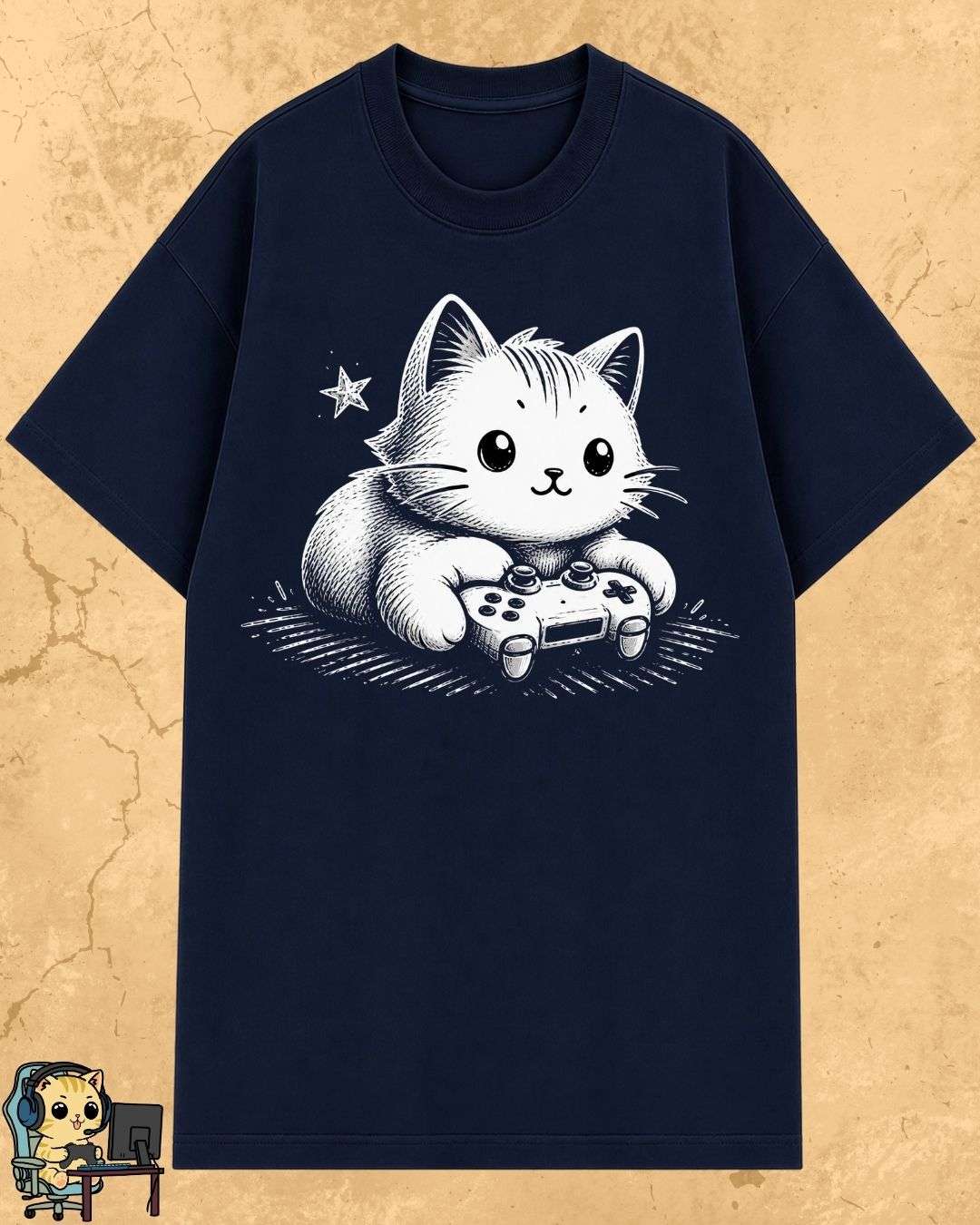 Purrfect Gamer Cotton Tshirt Billien LLC 