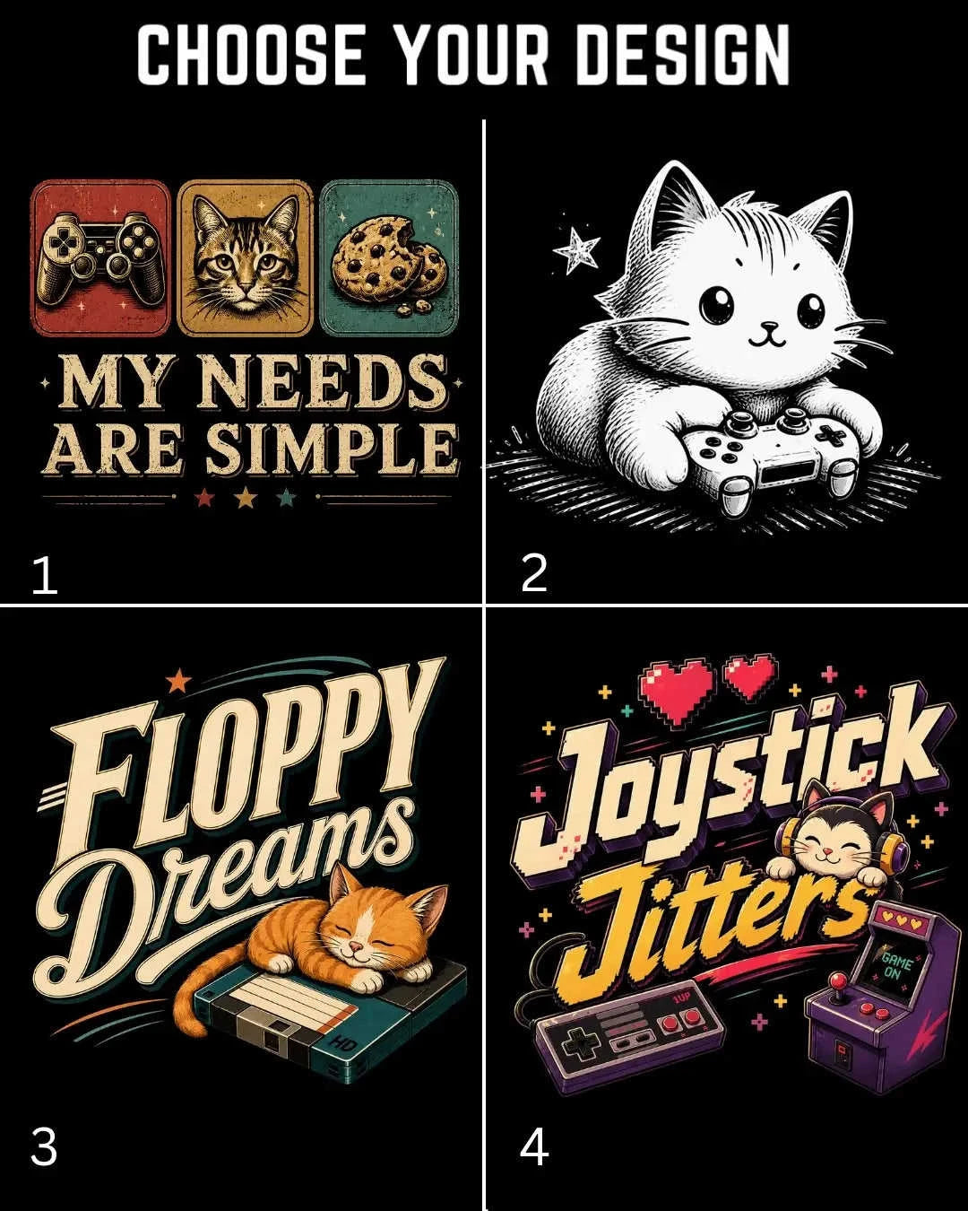 Purrfect Gamer Cotton Tshirt Swiftsoul