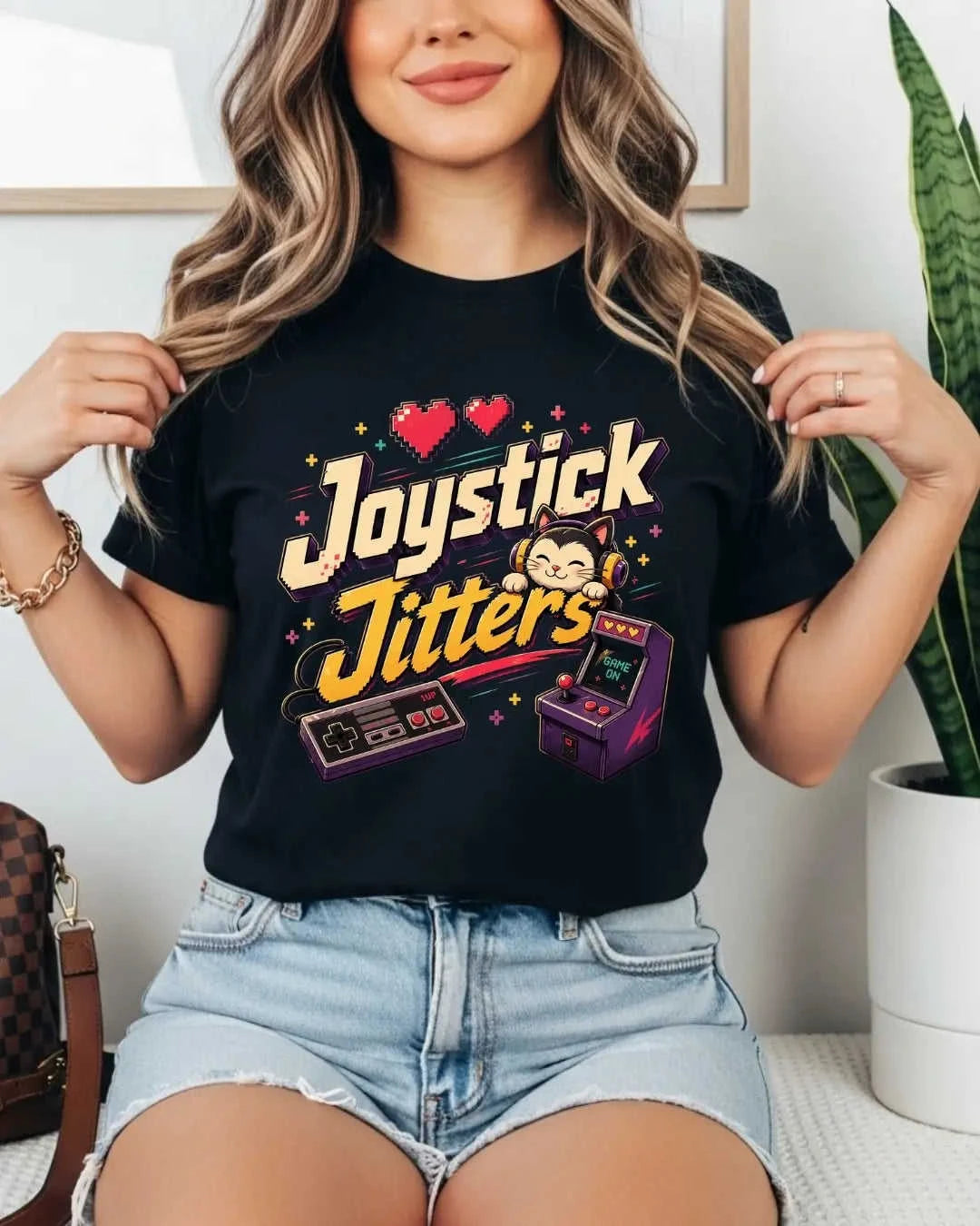 Purrfect Gamer Cotton Tshirt Swiftsoul