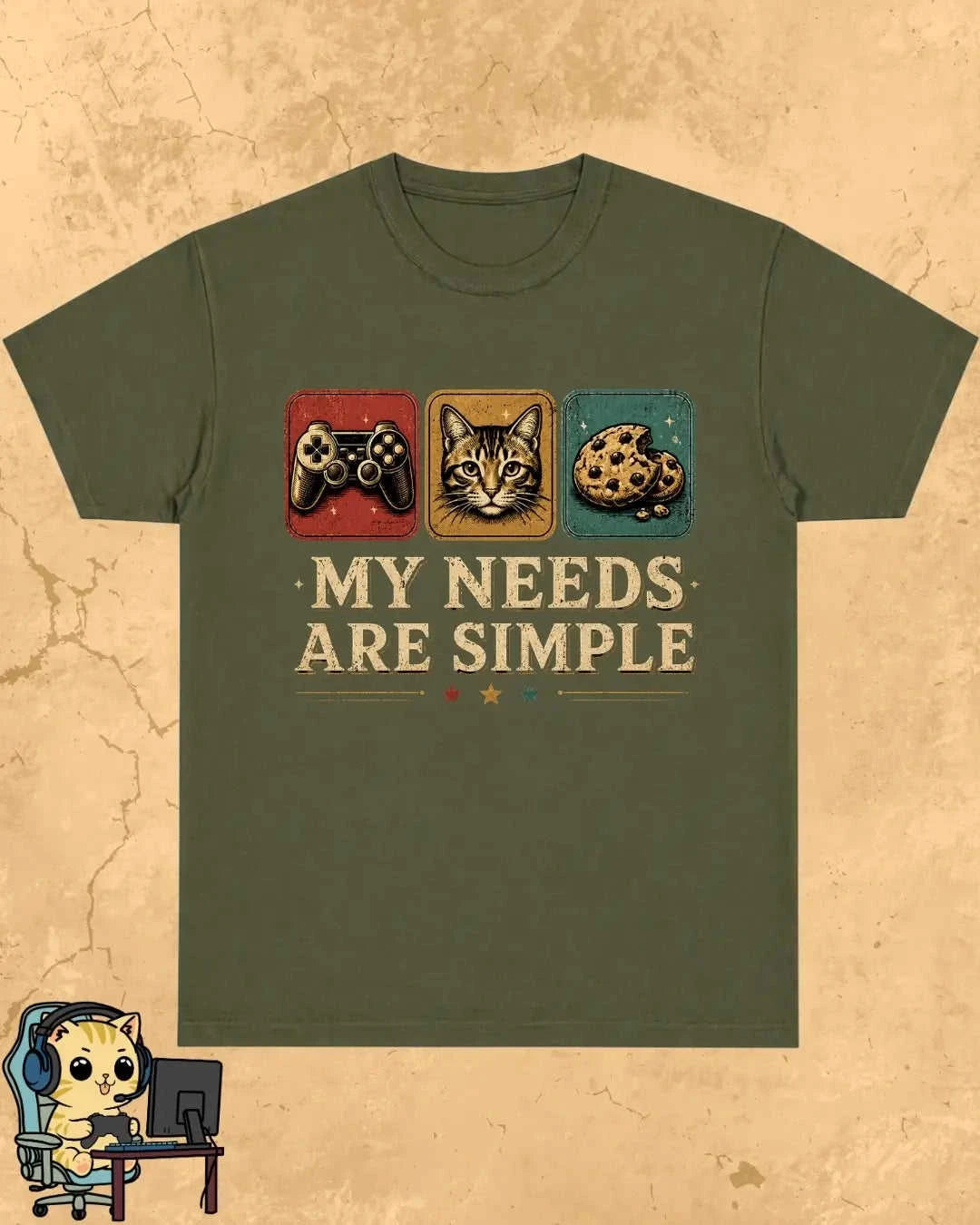 Purrfect Gamer Cotton Tshirt Swiftsoul