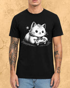 Purrfect Gamer Cotton Tshirt Swiftsoul