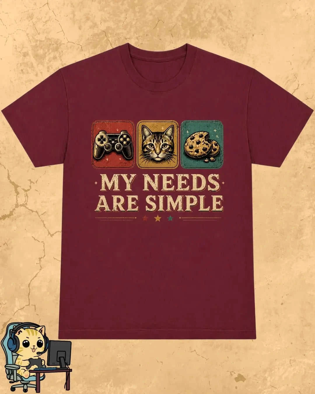 Purrfect Gamer Cotton Tshirt Swiftsoul