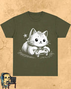 Purrfect Gamer Cotton Tshirt Swiftsoul