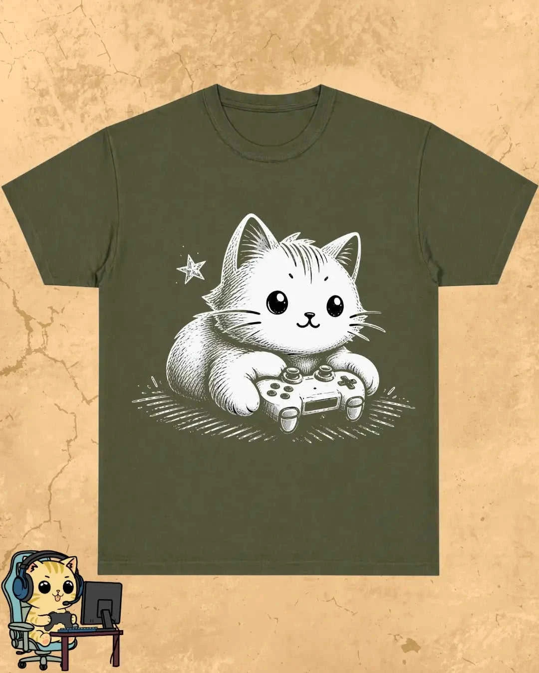 Purrfect Gamer Cotton Tshirt Swiftsoul