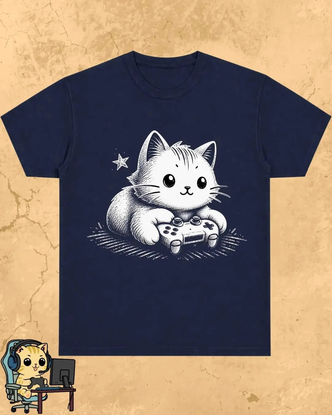 Purrfect Gamer Cotton Tshirt Swiftsoul