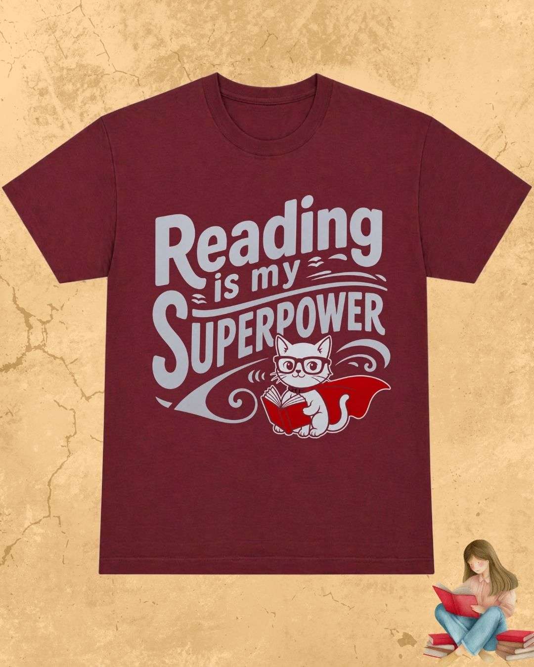 Purrfect Reader Cotton Tshirt Billien LLC 