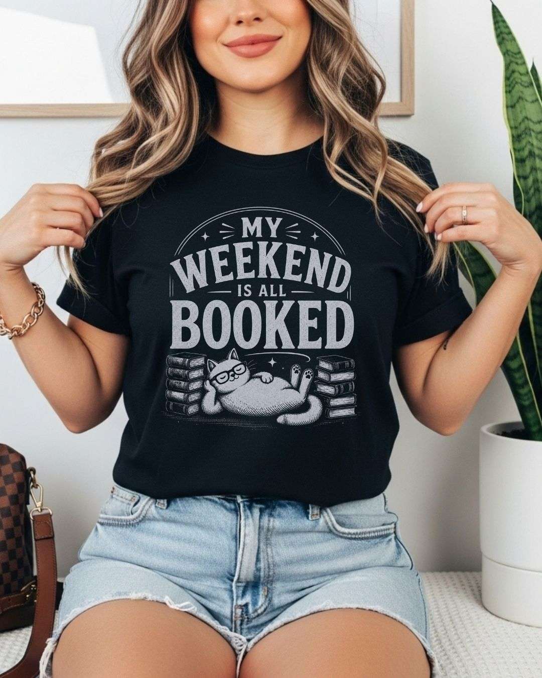 Purrfect Reader Cotton Tshirt Billien LLC 