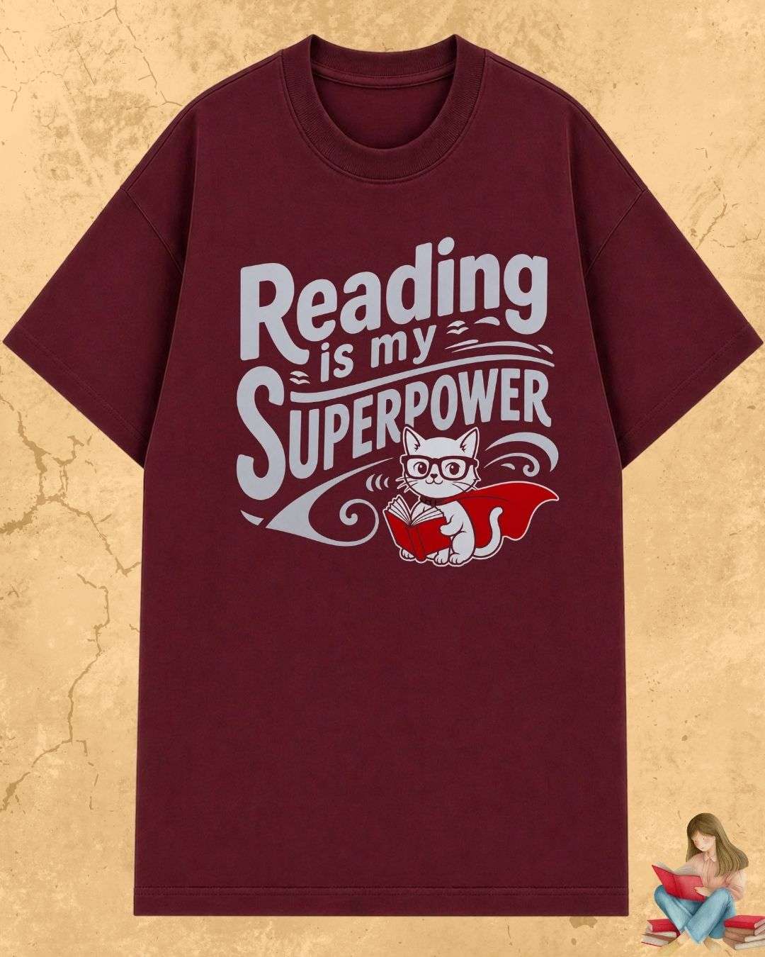 Purrfect Reader Cotton Tshirt Billien LLC 