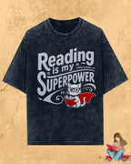 Purrfect Reader Cotton Tshirt Billien LLC 