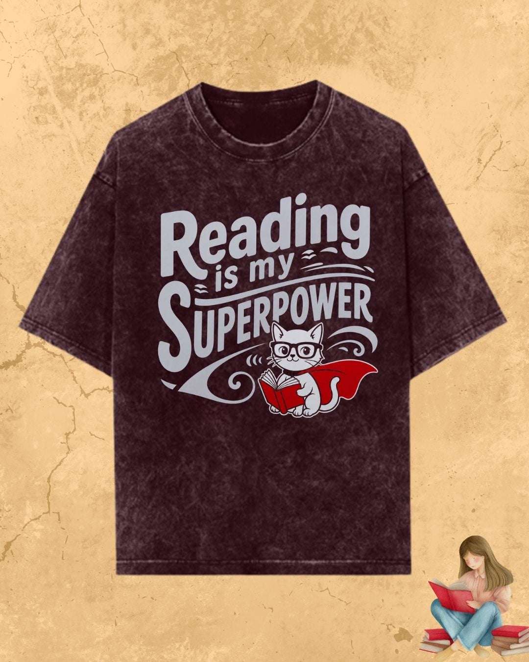 Purrfect Reader Cotton Tshirt Billien LLC 