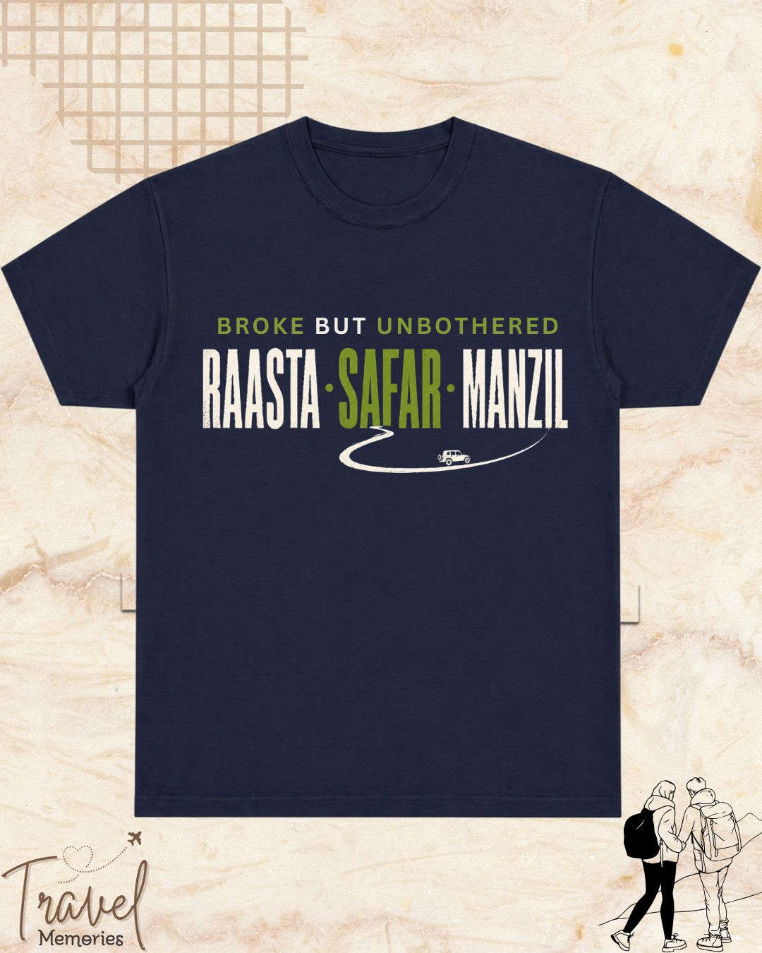 Raasta Safar Manzil Travel Cotton Tshirt Swiftsoul 