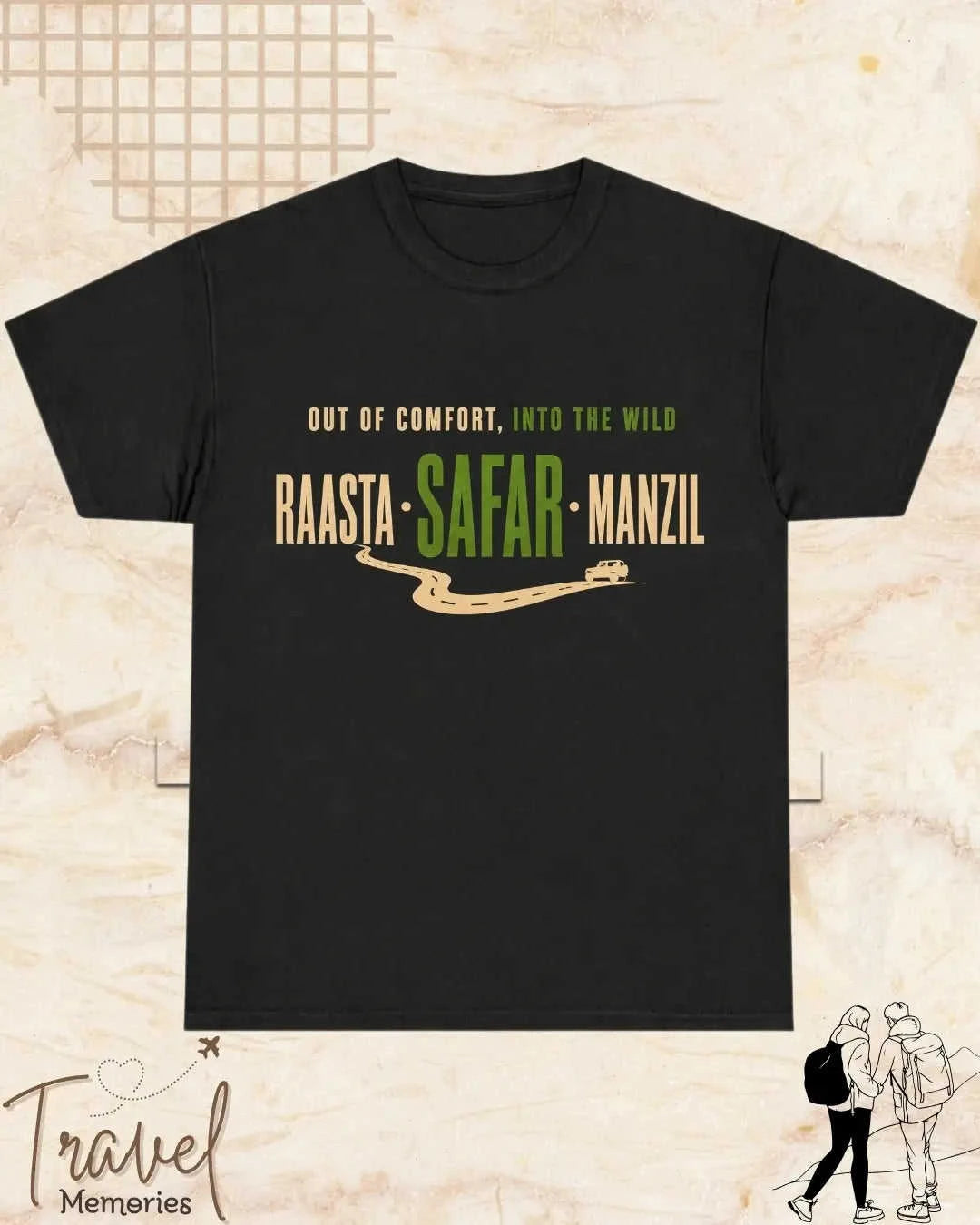 Raasta Safar Manzil Travel Cotton Tshirt Swiftsoul