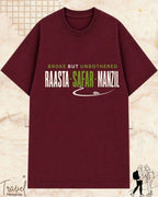 Raasta Safar Manzil Travel Cotton Tshirt Swiftsoul 
