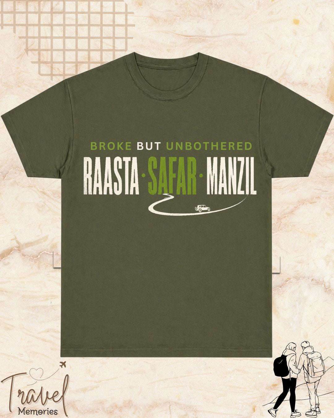 Raasta Safar Manzil Travel Cotton Tshirt Swiftsoul 