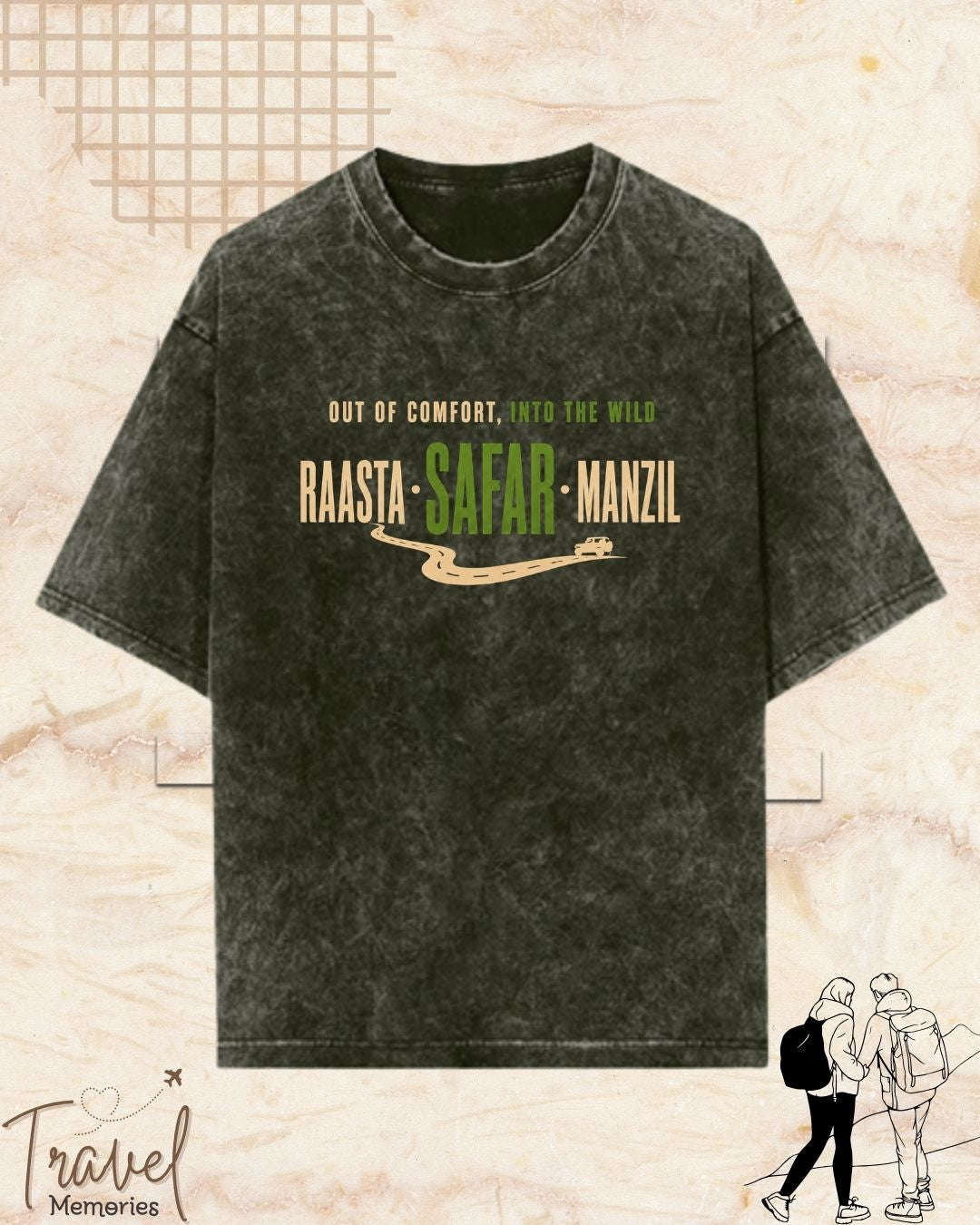 Raasta Safar Manzil Travel Cotton Tshirt Swiftsoul 