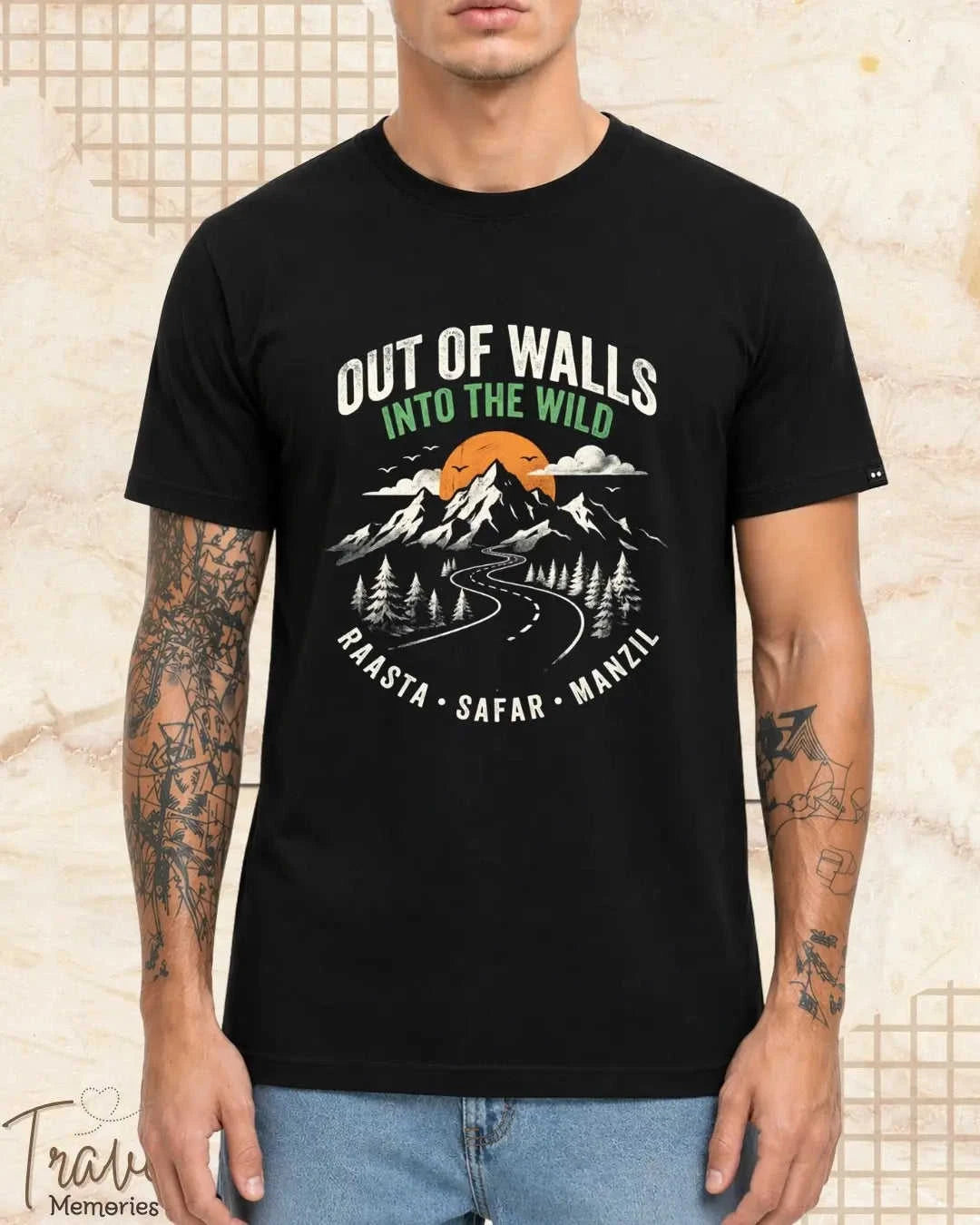 Raasta Safar Manzil Travel Cotton Tshirt Swiftsoul