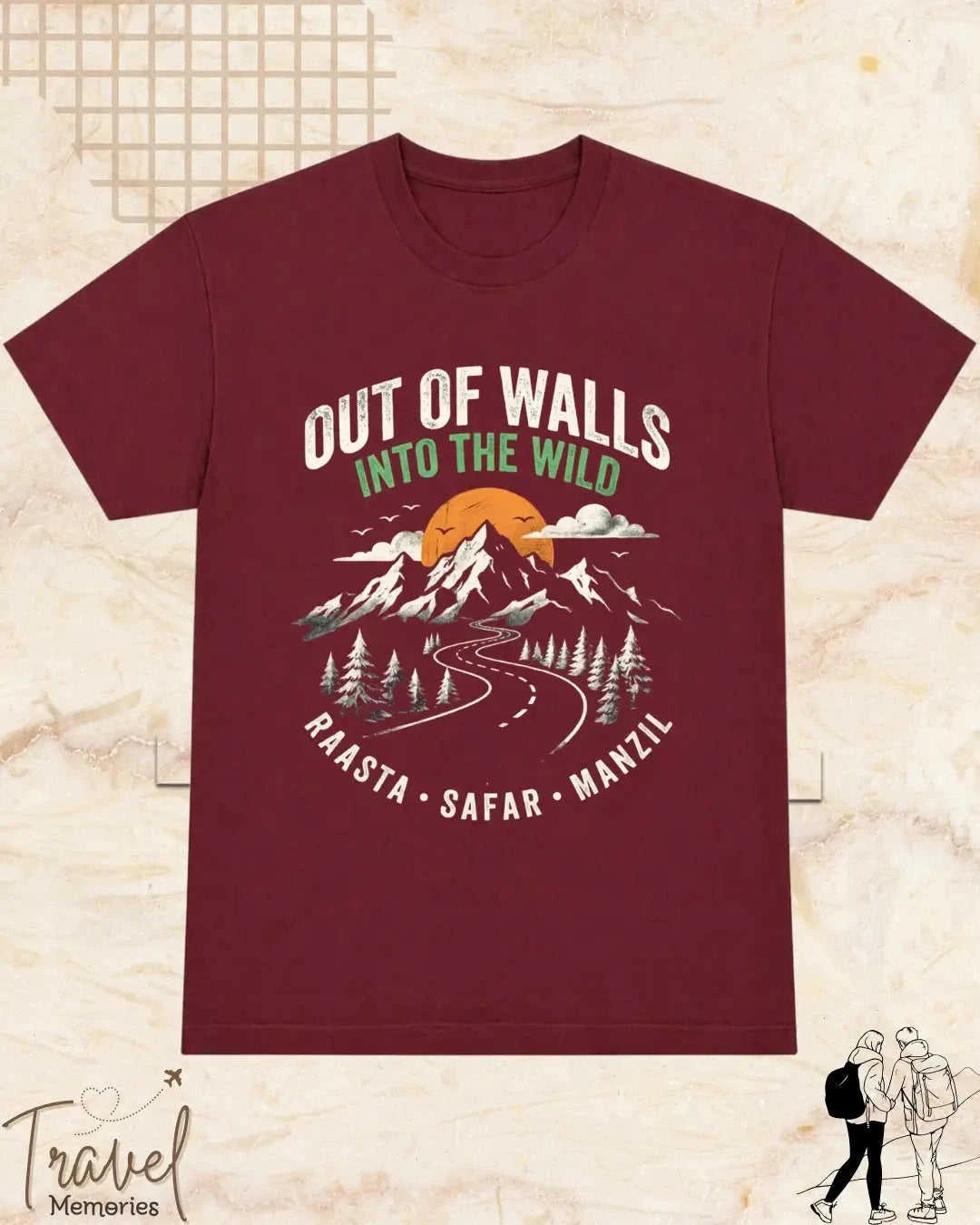 Raasta Safar Manzil Travel Cotton Tshirt Swiftsoul