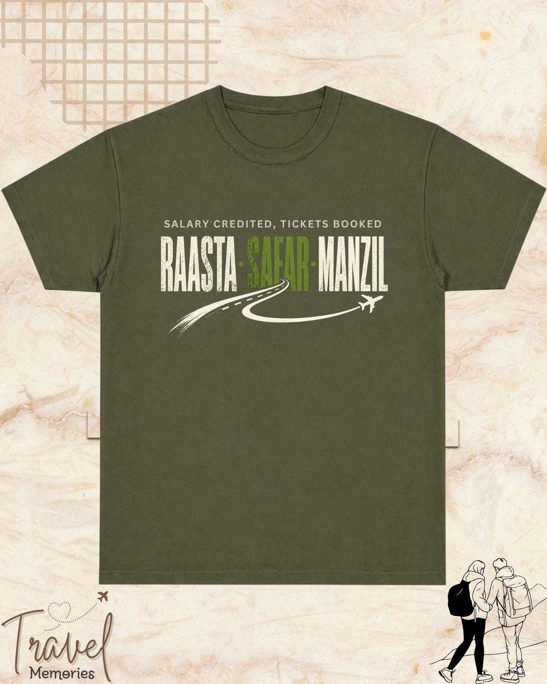 Raasta Safar Manzil Travel Cotton Tshirt Swiftsoul 