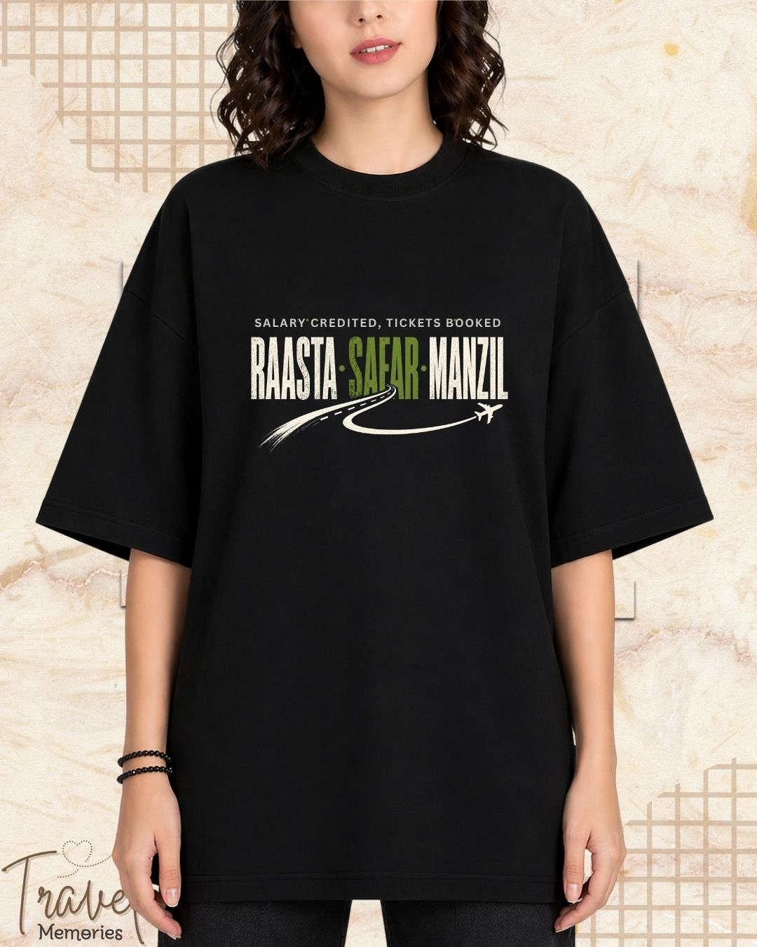 Raasta Safar Manzil Travel Cotton Tshirt Swiftsoul 