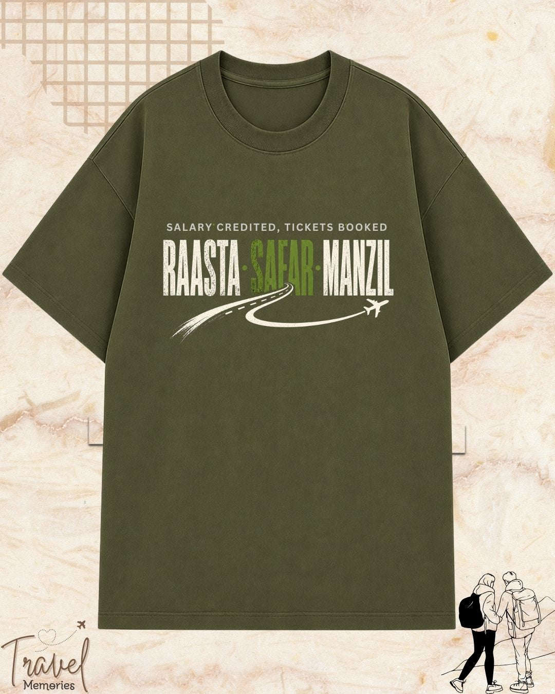 Raasta Safar Manzil Travel Cotton Tshirt Swiftsoul 