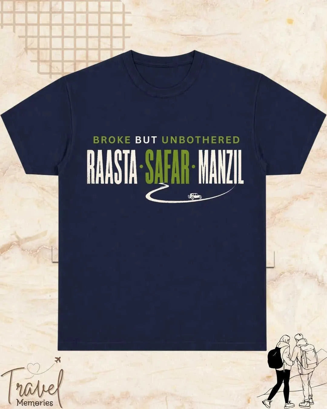 Raasta Safar Manzil Travel Cotton Tshirt Swiftsoul