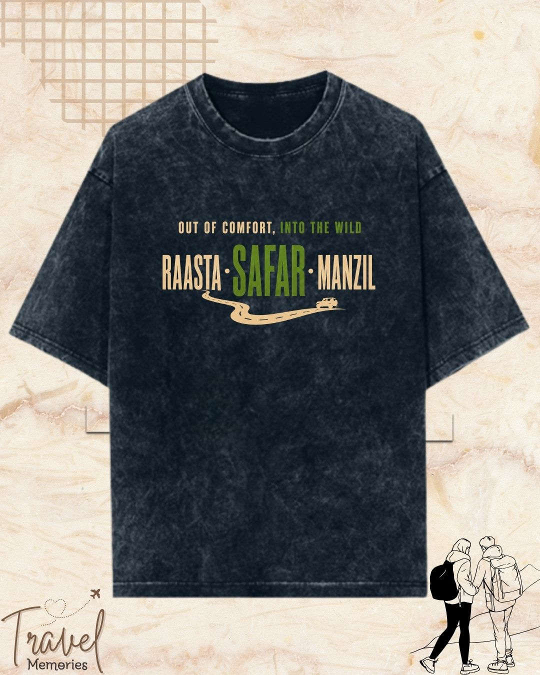 Raasta Safar Manzil Travel Cotton Tshirt Swiftsoul 
