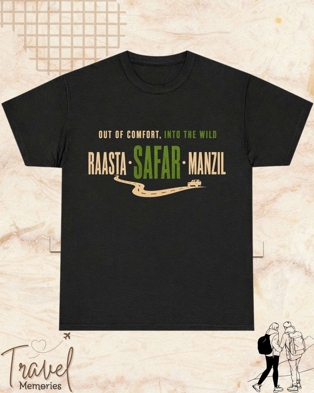 Raasta Safar Manzil Travel Cotton Tshirt Swiftsoul 