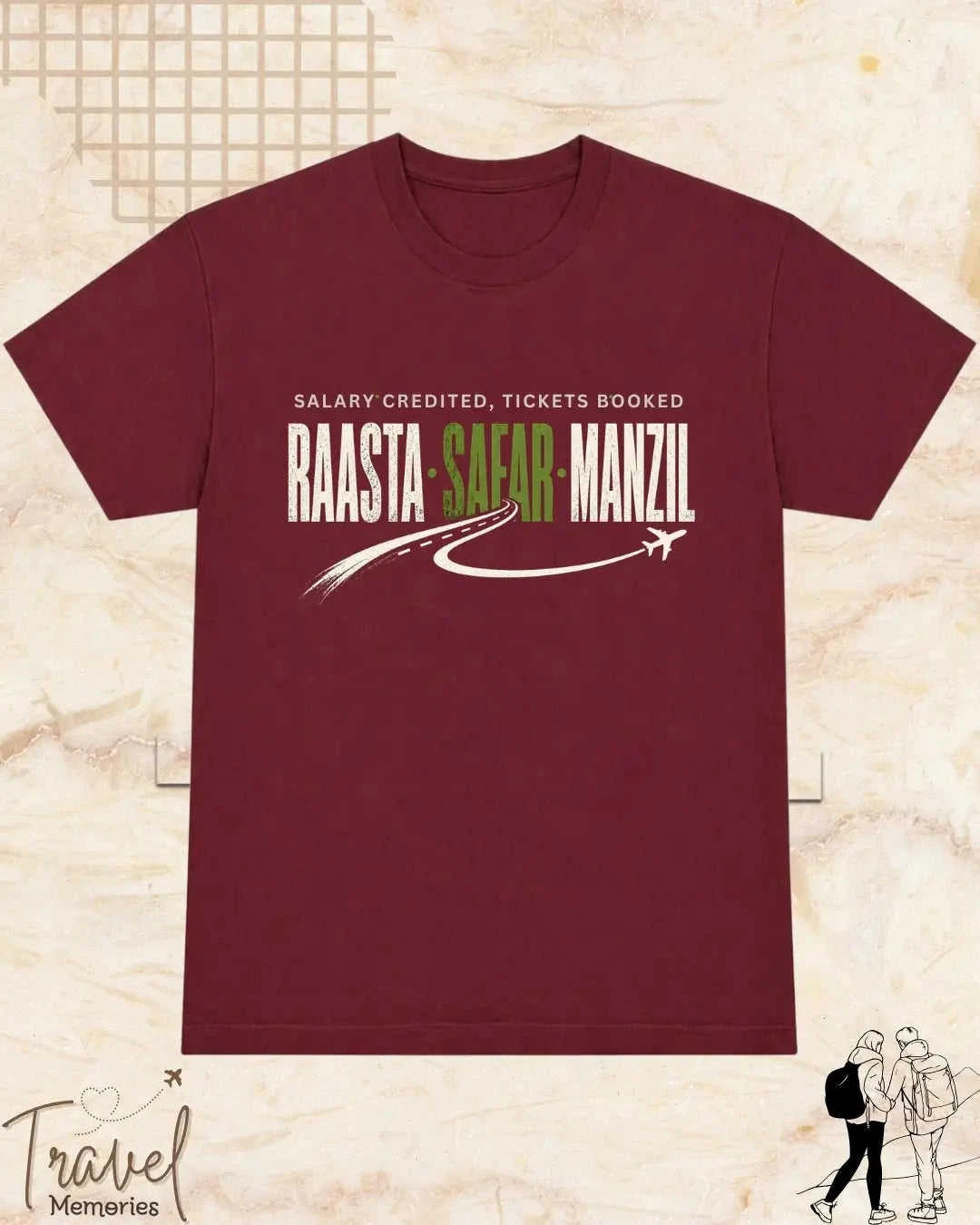 Raasta Safar Manzil Travel Cotton Tshirt Swiftsoul