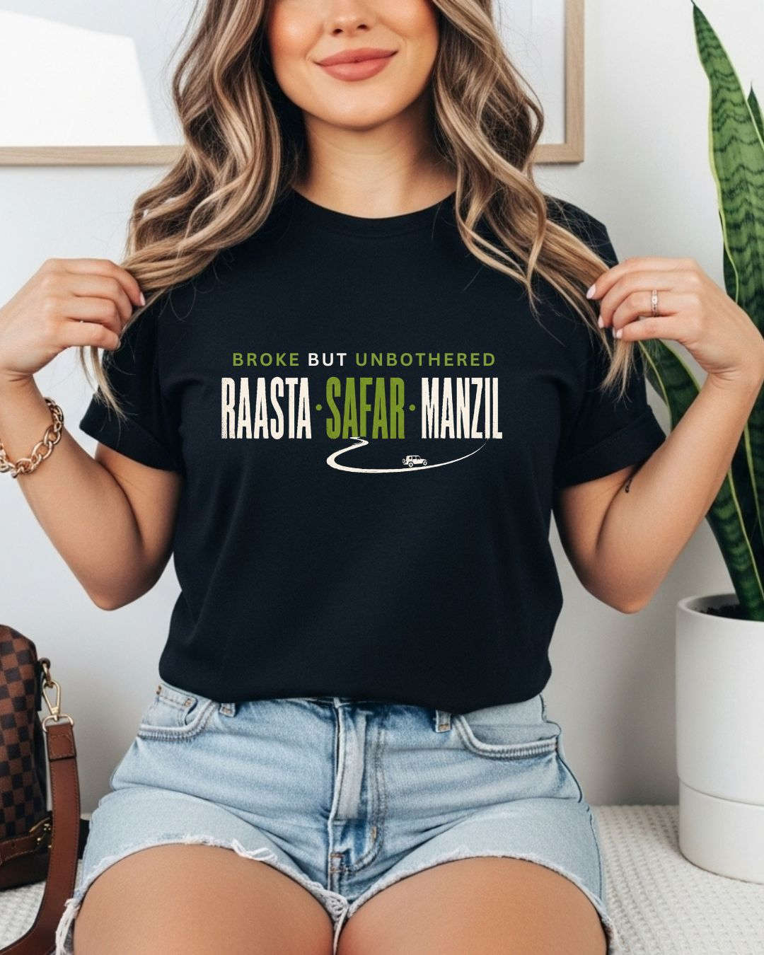 Raasta Safar Manzil Travel Cotton Tshirt Swiftsoul 
