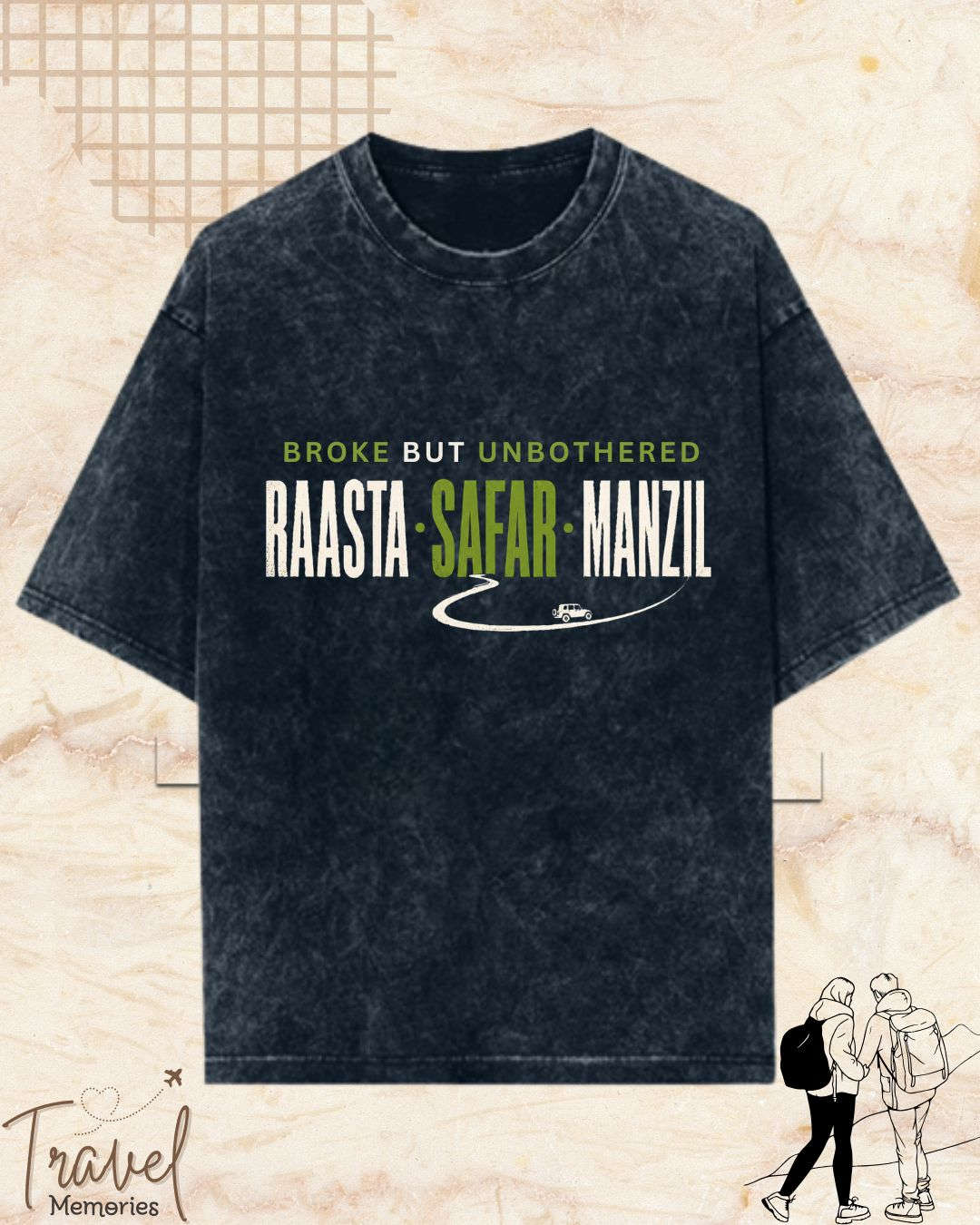 Raasta Safar Manzil Travel Cotton Tshirt Swiftsoul 