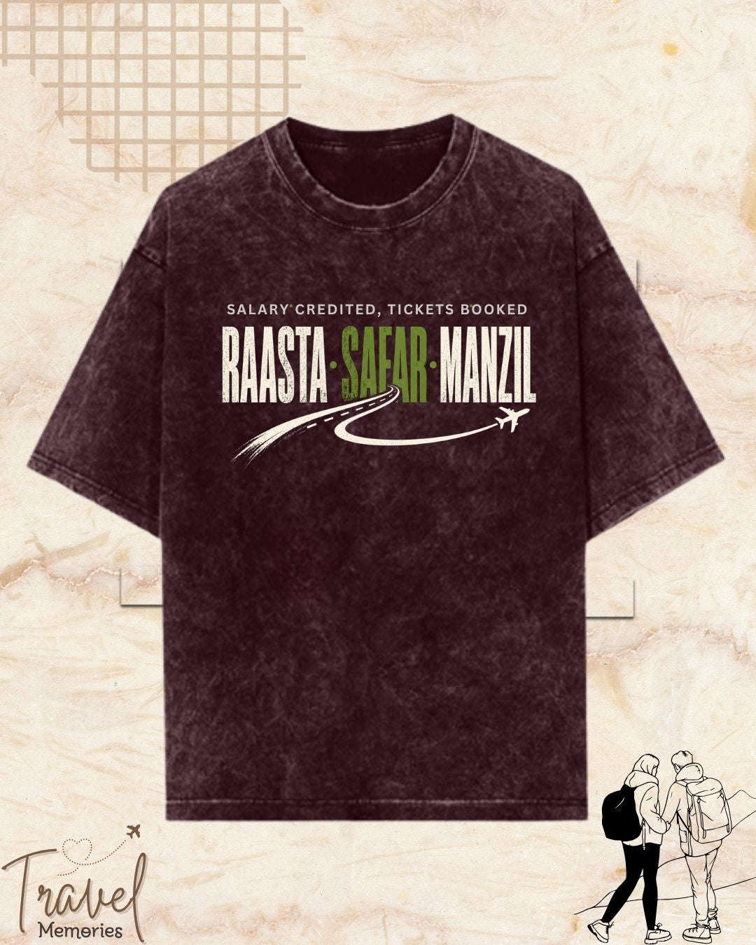 Raasta Safar Manzil Travel Cotton Tshirt Swiftsoul 