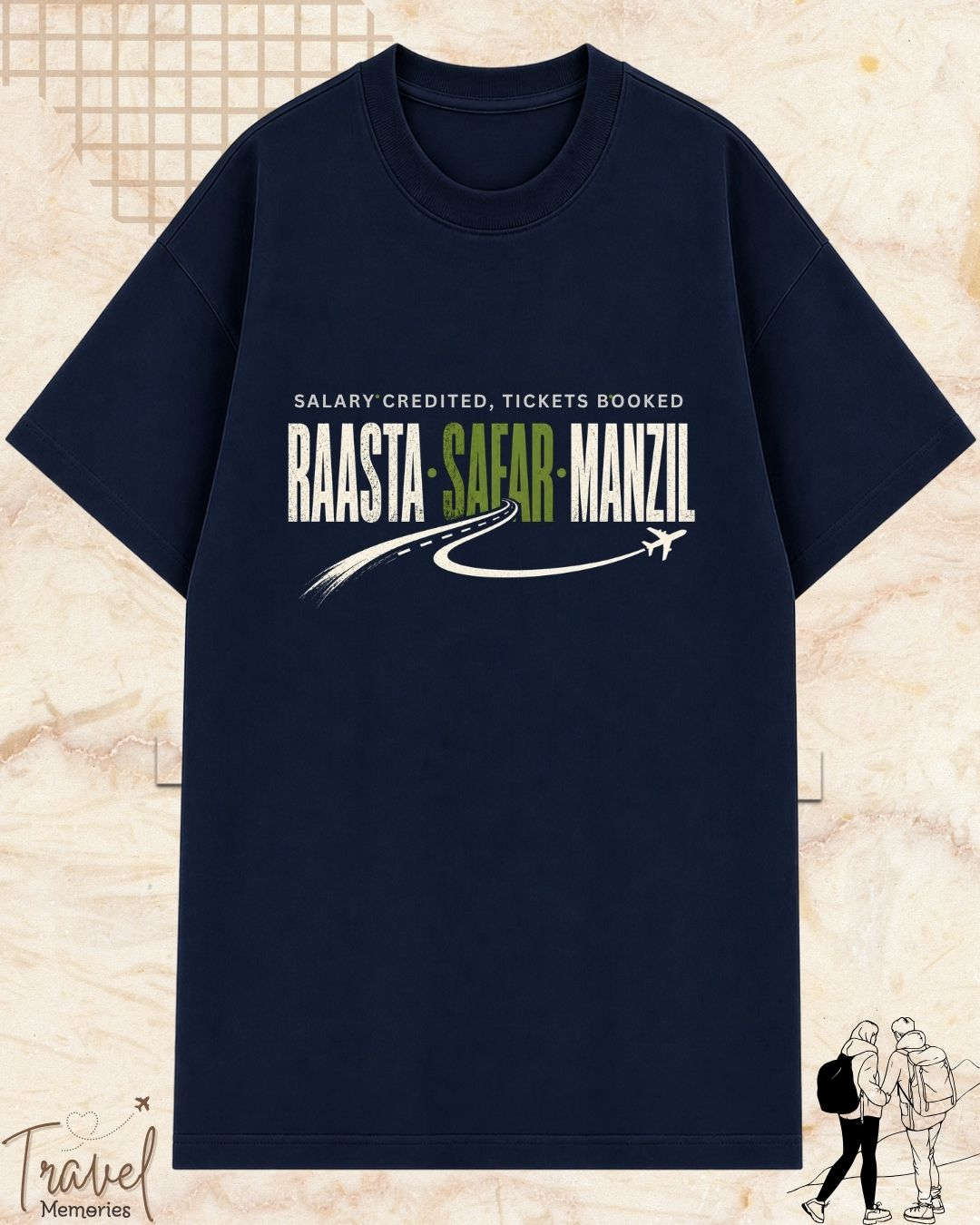 Raasta Safar Manzil Travel Cotton Tshirt Swiftsoul 