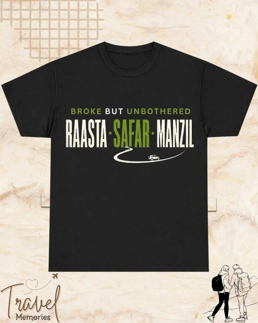 Raasta Safar Manzil Travel Cotton Tshirt Swiftsoul