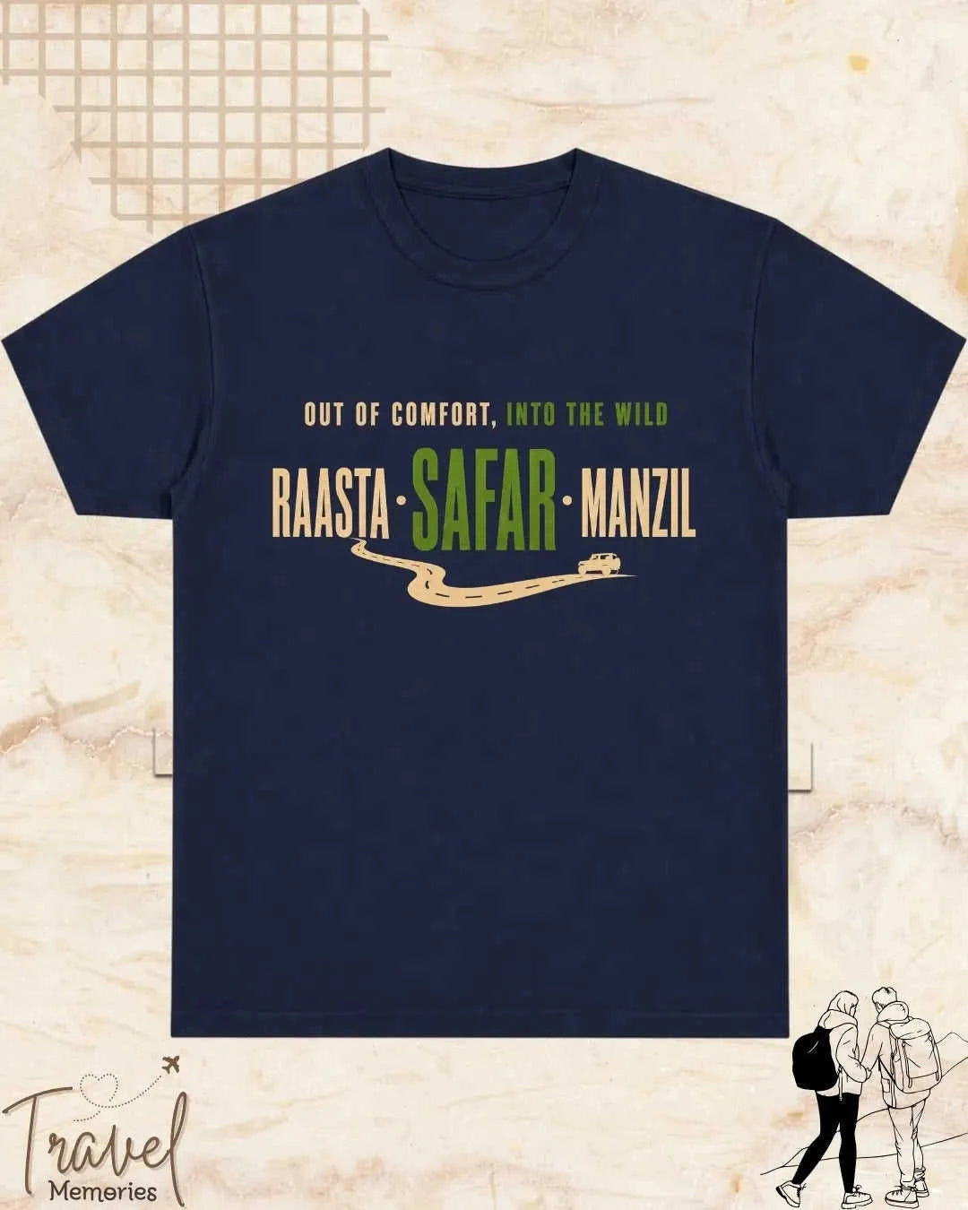Raasta Safar Manzil Travel Cotton Tshirt Swiftsoul