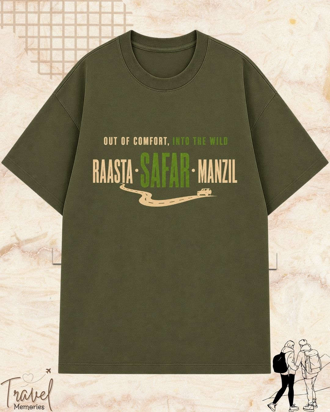 Raasta Safar Manzil Travel Cotton Tshirt Swiftsoul 