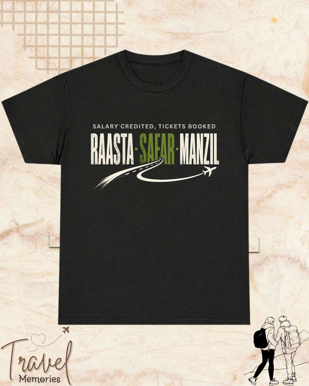 Raasta Safar Manzil Travel Cotton Tshirt Swiftsoul 