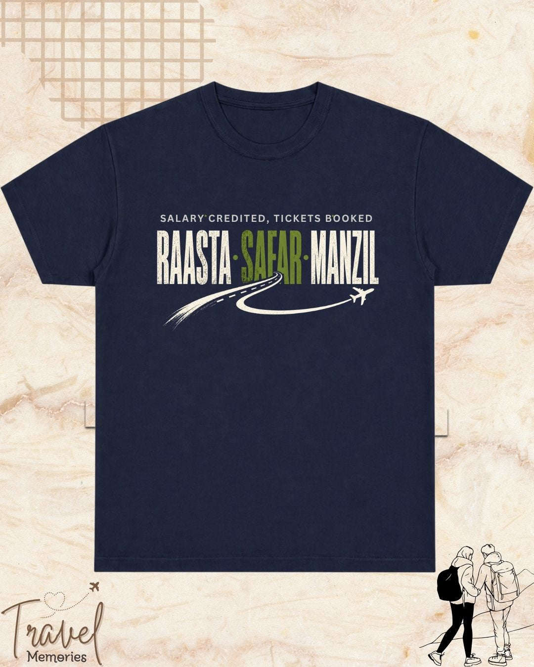 Raasta Safar Manzil Travel Cotton Tshirt Swiftsoul 