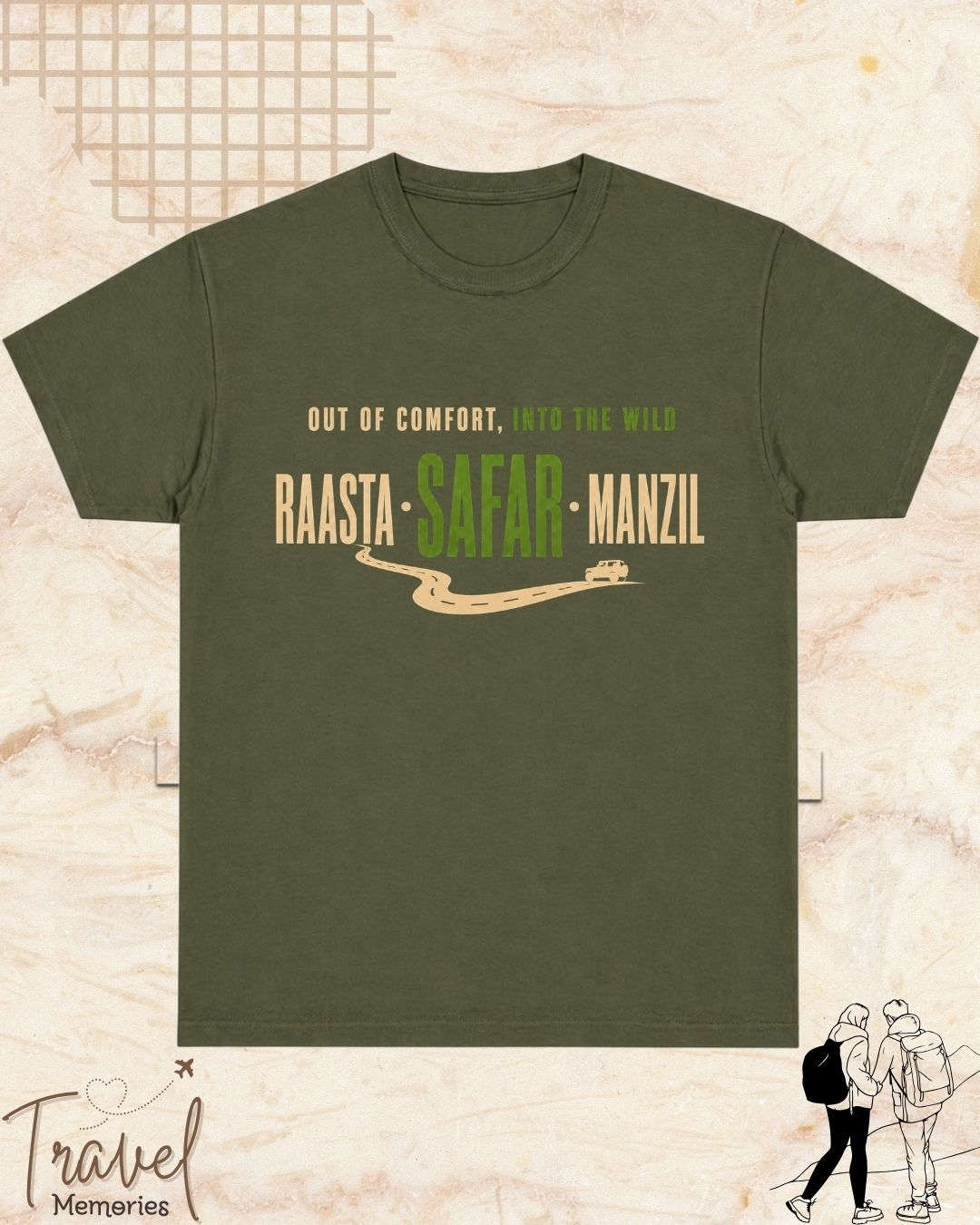 Raasta Safar Manzil Travel Cotton Tshirt Swiftsoul 