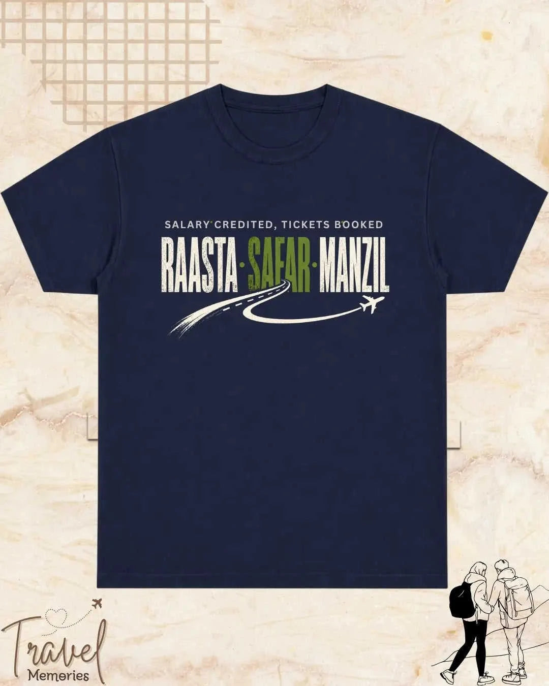 Raasta Safar Manzil Travel Cotton Tshirt Swiftsoul