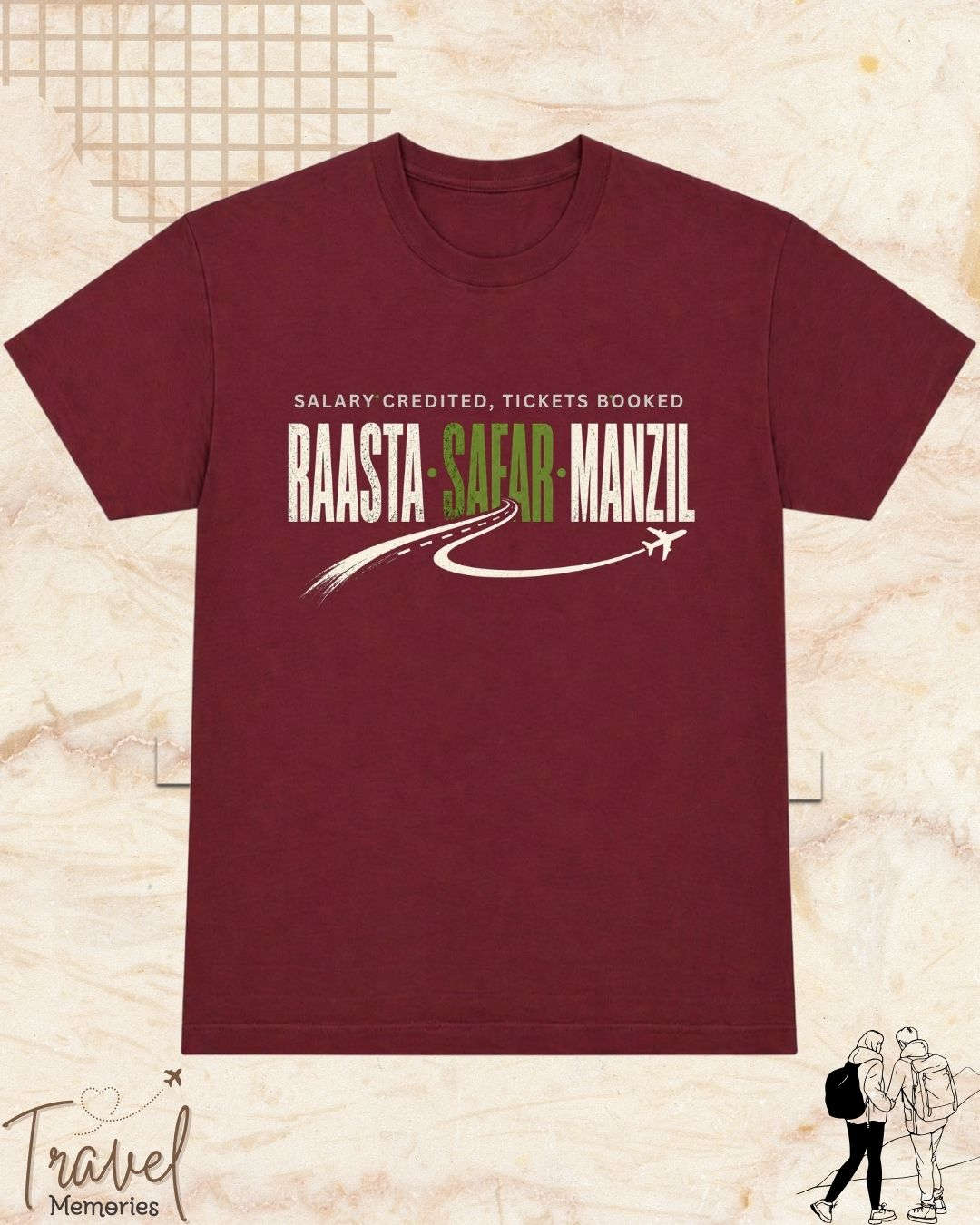 Raasta Safar Manzil Travel Cotton Tshirt Swiftsoul 