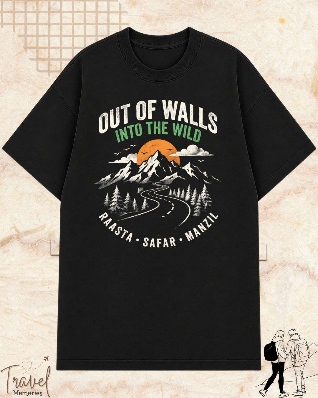 Raasta Safar Manzil Travel Cotton Tshirt Swiftsoul 