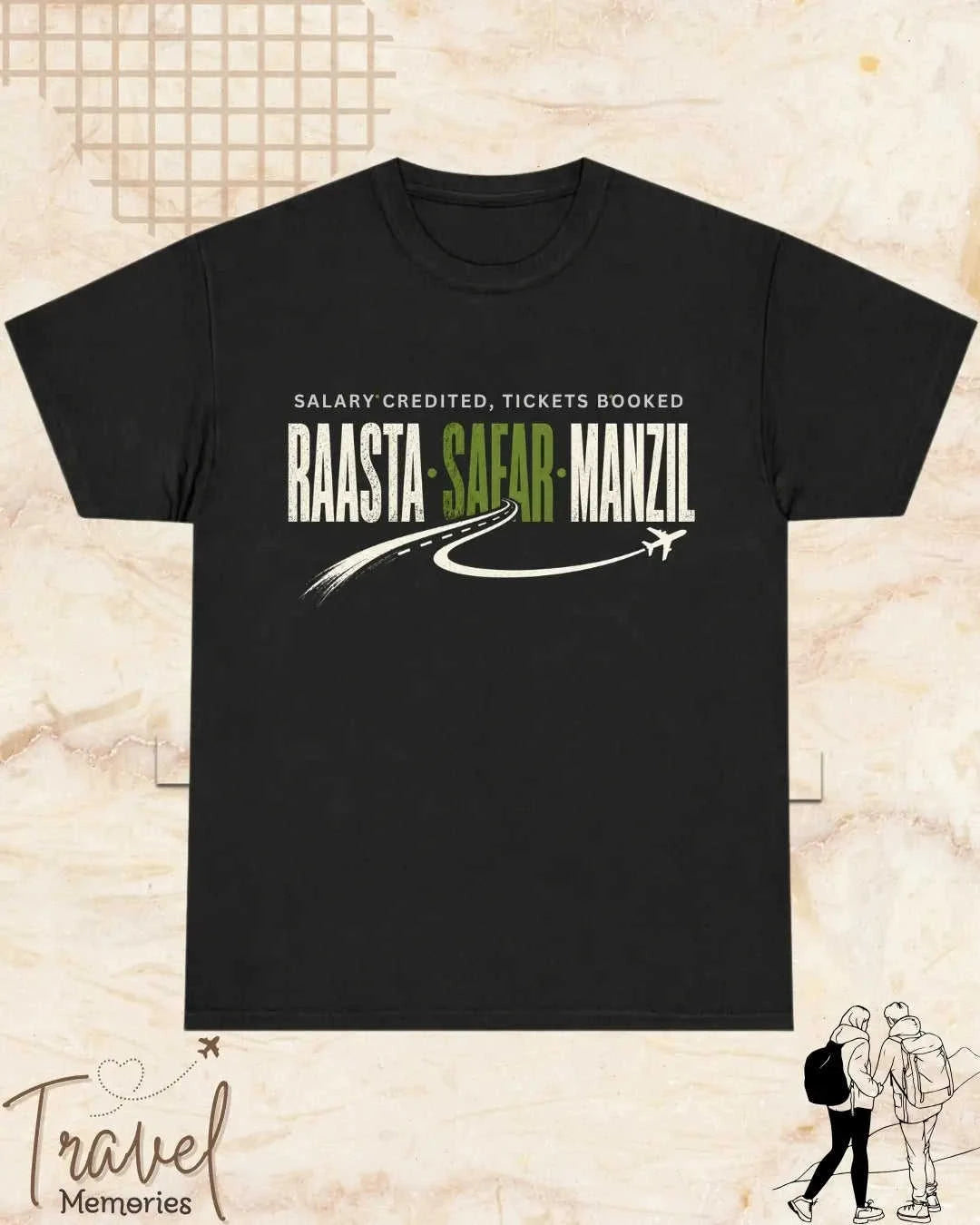 Raasta Safar Manzil Travel Cotton Tshirt Swiftsoul