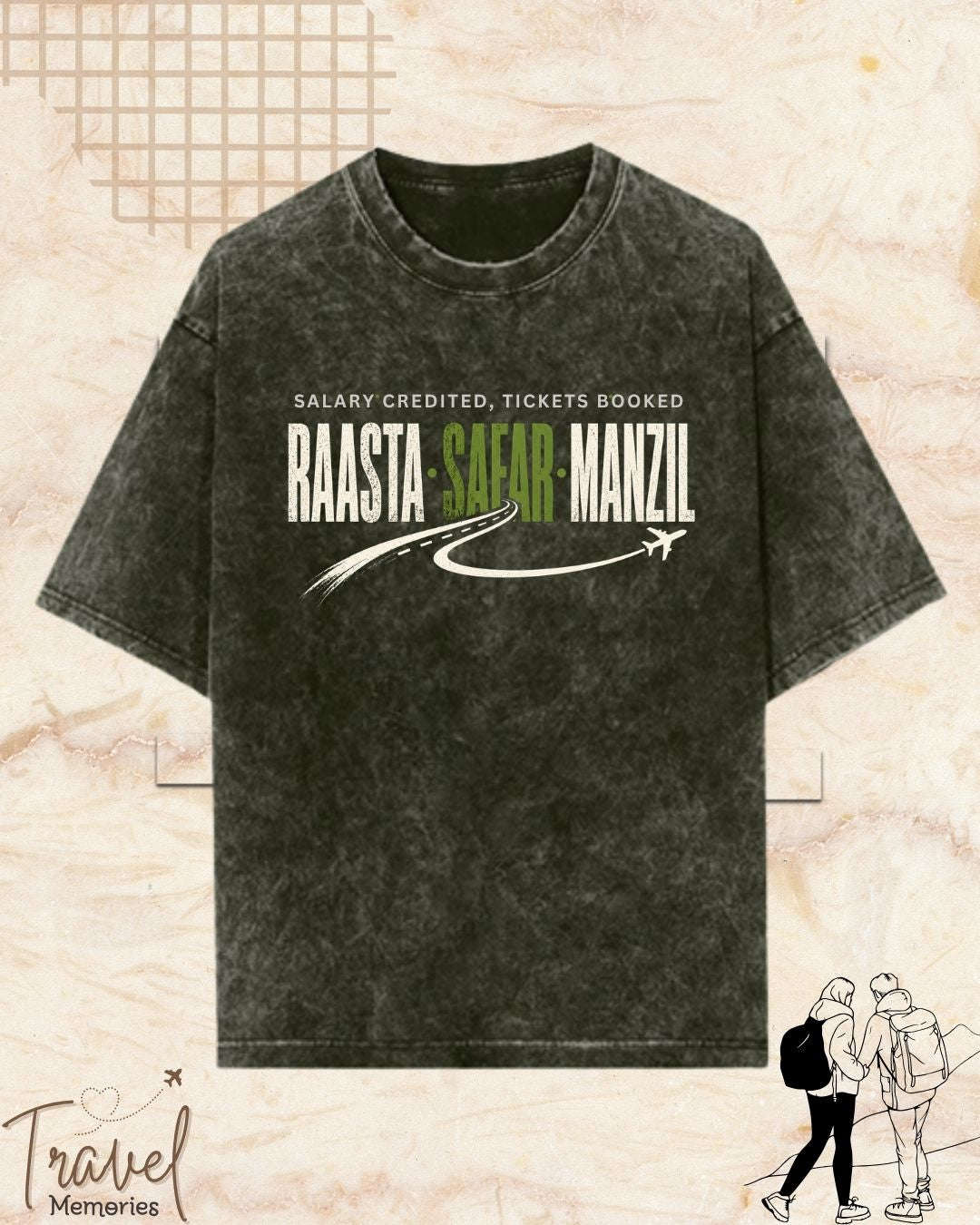 Raasta Safar Manzil Travel Cotton Tshirt Swiftsoul 