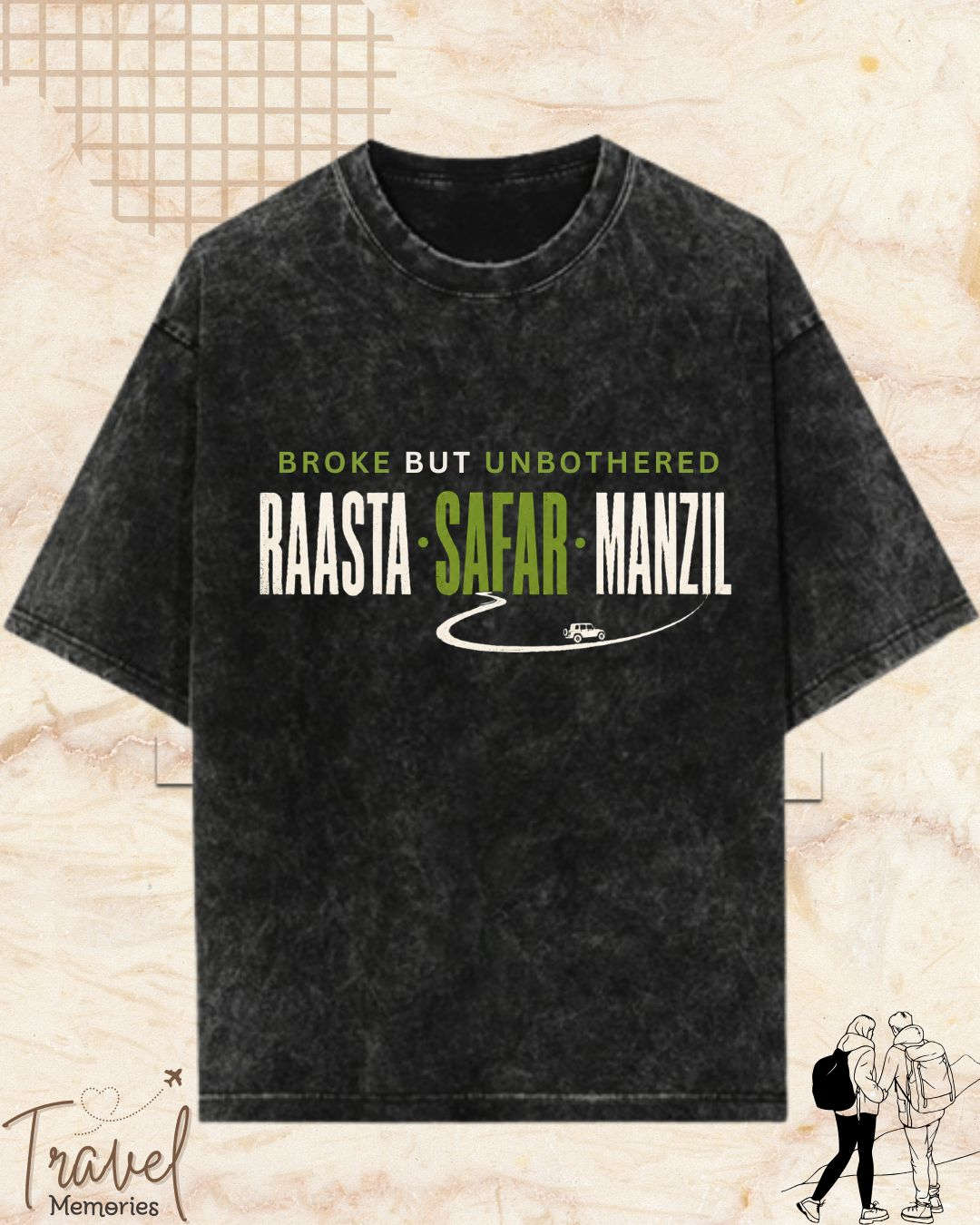 Raasta Safar Manzil Travel Cotton Tshirt Swiftsoul 