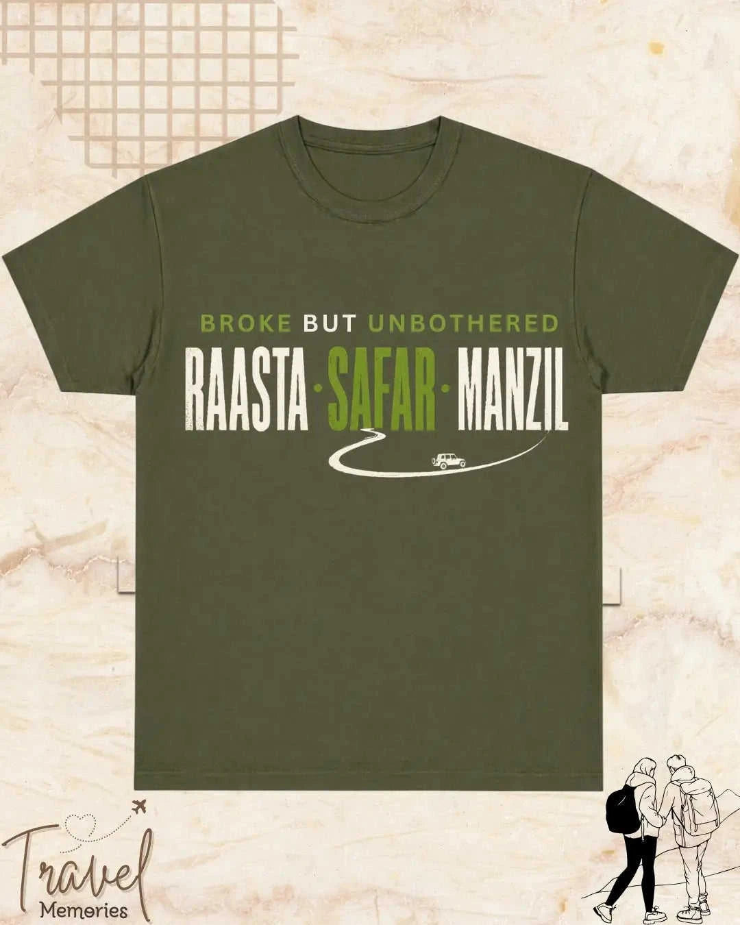 Raasta Safar Manzil Travel Cotton Tshirt Swiftsoul